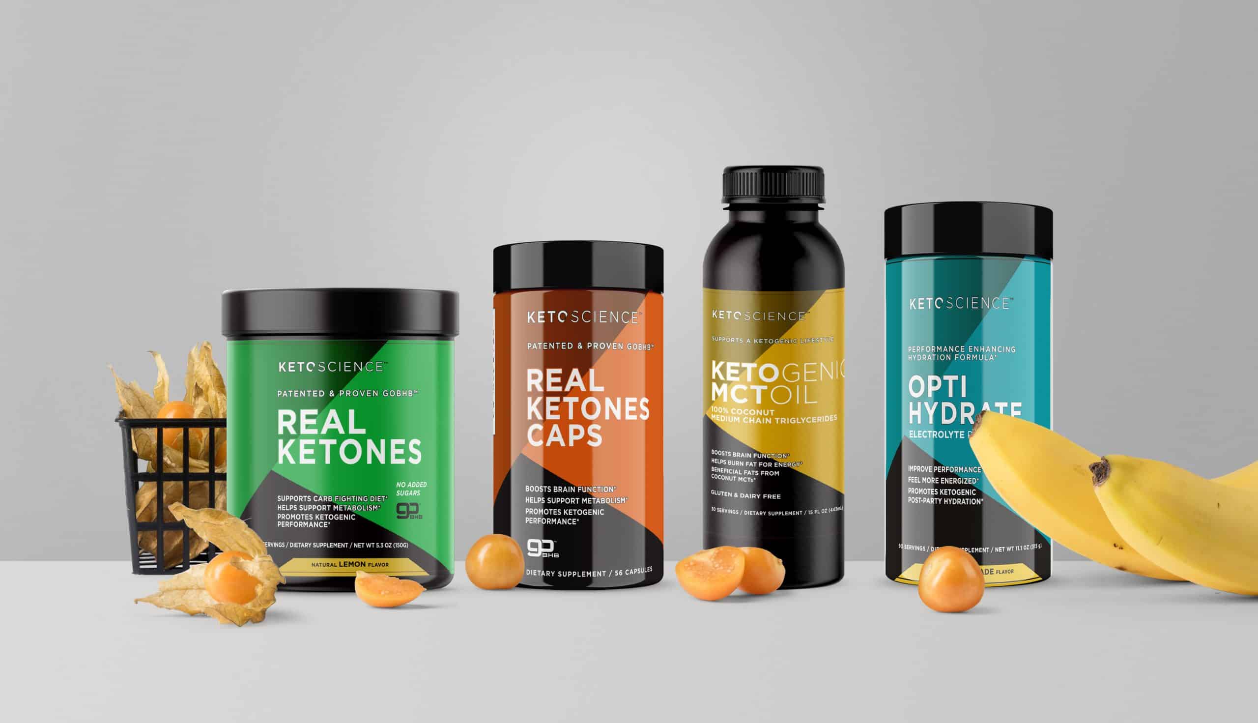 Keto Science vitamin web design landing page highlighting different product offerings.