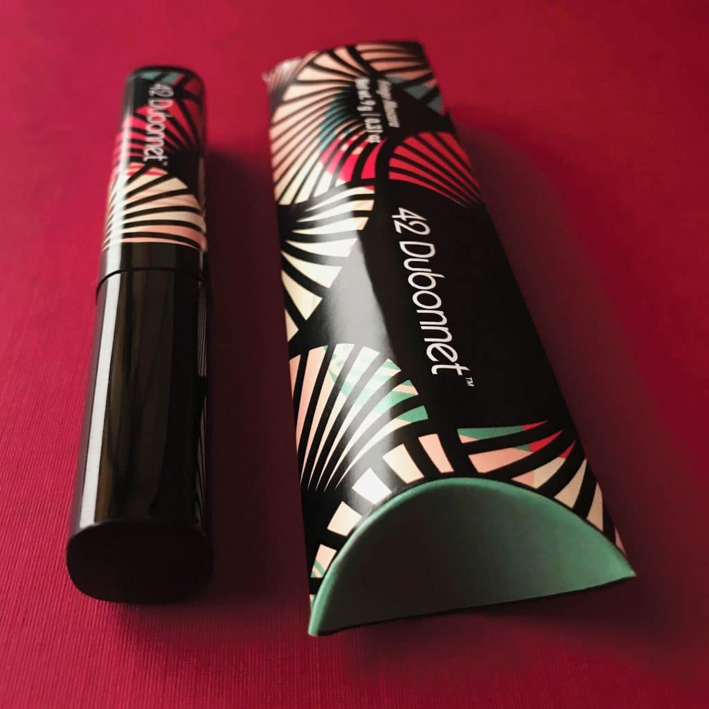 42 Dubonnet packaging and makeup brand identity detail mascara box design showing mascara product and box.