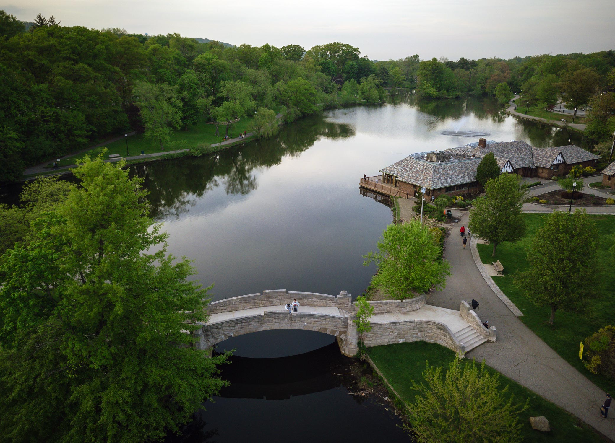 Packaging design work for clients in Montclair New Jersey, image showing view of lake in West Orange.