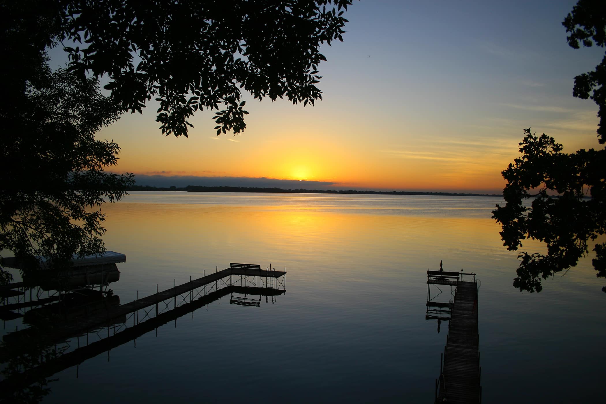 Sunset at Spirit Lake, Iowa