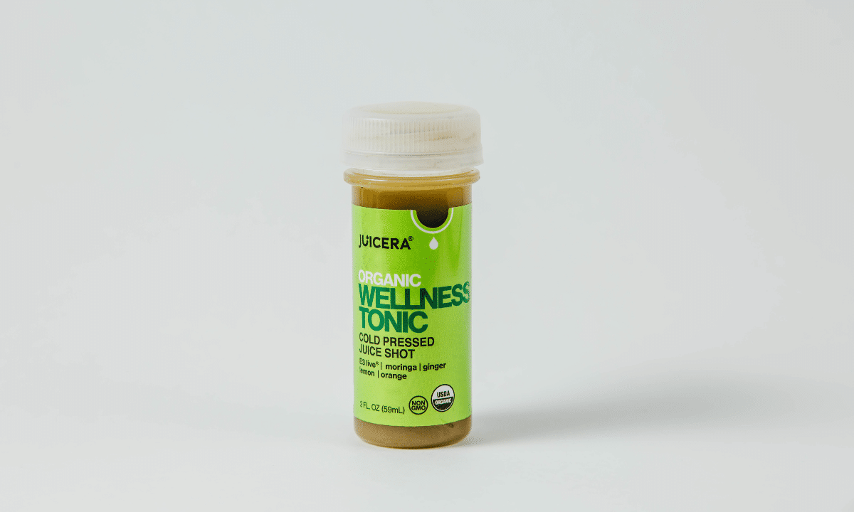 Wellness tonic shot from organic juice brand called Juicera.