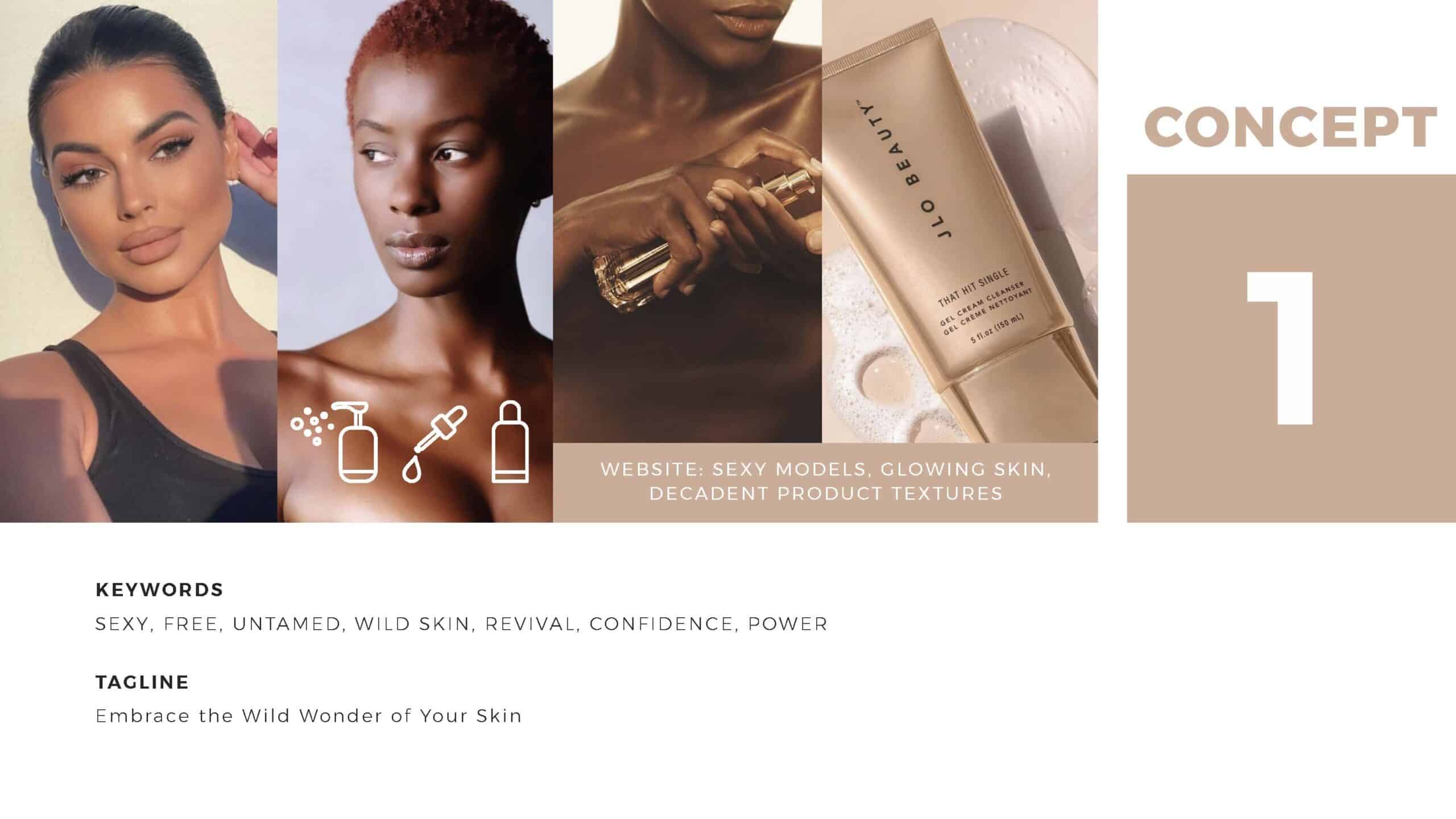 Skin Sauvage skin care packaging moodboard branding concept.