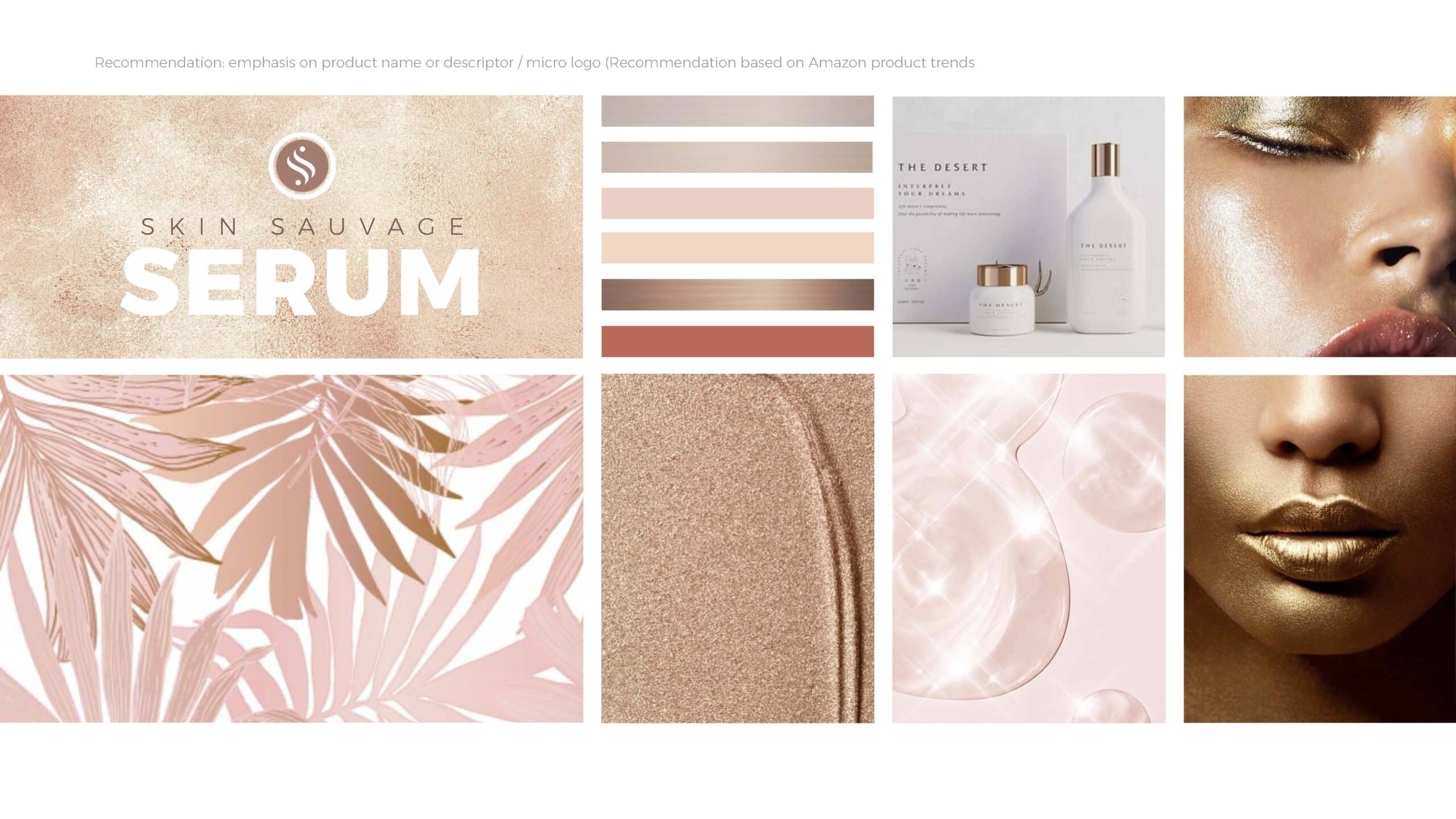 Skin Sauvage skin care packaging moodboard branding concept.