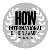 H.O.W. international design award winner badge