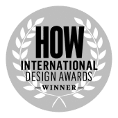 H.O.W. international design award winner badge